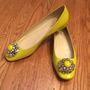 Kate Spade Notion yellow patent flats